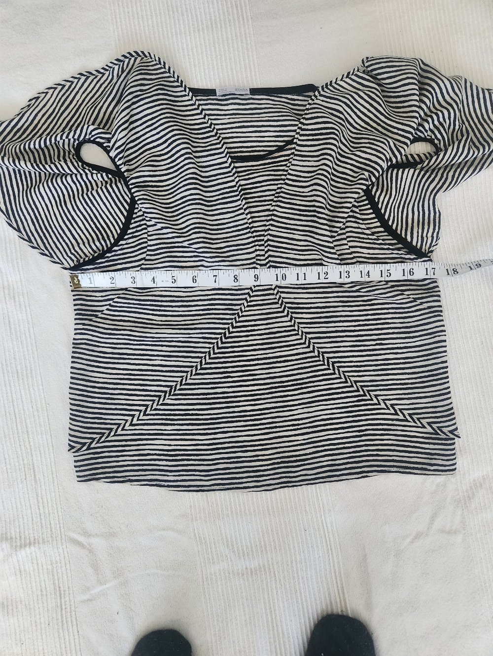 Zara Zebra Pattern Cropped Cold Shoulder Summer Top Size Small - Picture 3 of 9